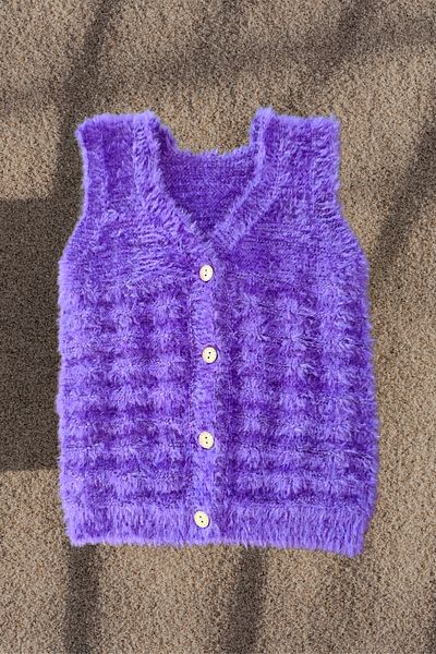 Çt Çeyizci Tekstil Children's Vest with Feathers, Baby Vest with Feathers, Warm Children's Vest