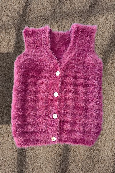 Çt Çeyizci Tekstil Children's Vest with Feathers, Baby Vest with Feathers, Warm Children's Vest