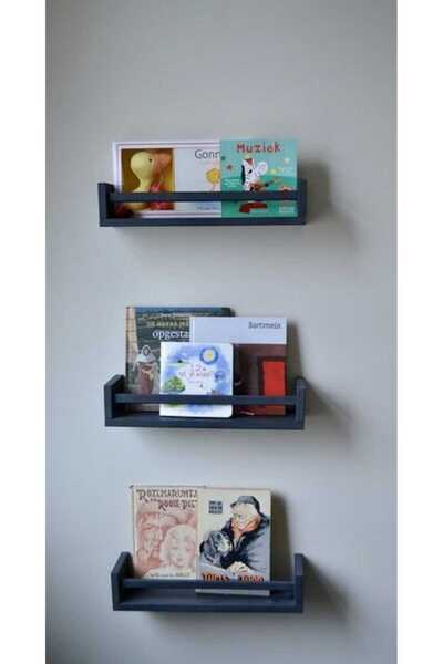 EGN WOODS غرفة أطفال مونتيسوري، رف حائط للحمام، طقم بهارات 3 قطع عرض 30 سم