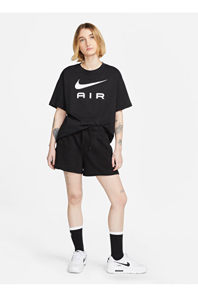 Nike تي شيرت نسائي أسود عادي برقبة دائرية DX7918-010 W NSW TEE AIR BF