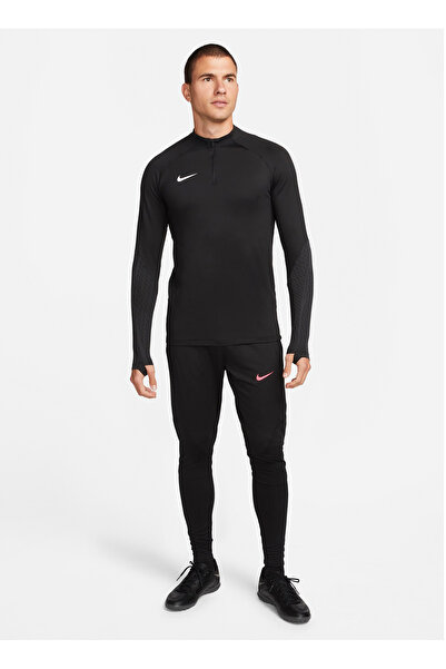 Nike Siyah Erkek Bisiklet Yaka Dar Sweatshirt DV9225-010 M NK DF STRK DRIL TOP