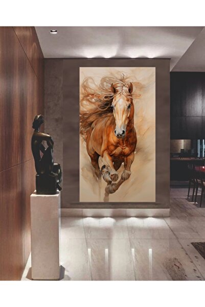 HDART Modern Soyut Koşan At Dekoratif Duvar Kanvas Tablo Tablosu