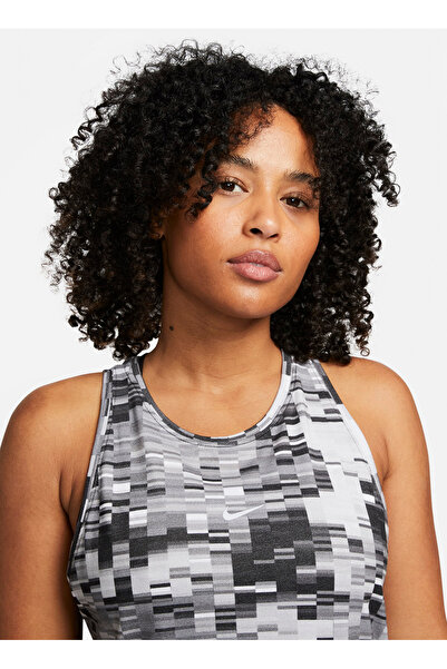 Nike Gri Kadın Bisiklet Yaka Atlet DX7898-010 W NK DF TANK AOP