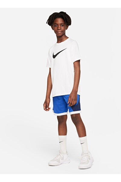 Nike Lastikli Bel Normal Mavi Erkek Çocuk Şort DM8186-480 B NK DF HBR BASKETBALL S