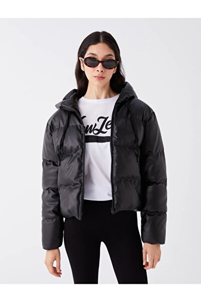 LC Waikiki XSIDE Γυναικείο ίσιο πουπουλένιο παλτό με κουκούλα