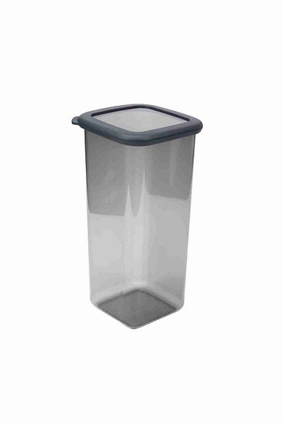 Eynel 1600ml Gray Square Storage Container Silicone Lid Airtight Dry Legume Coffee Pulses Pasta Box