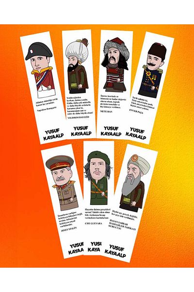 Giz Kitap Leaders Who Made a Blow in History Bookmark Set