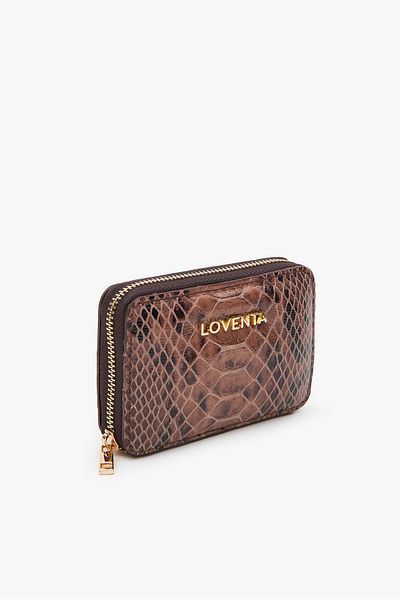 LOVENTA Genuine Leather Zippered Card Holder Wallet Blanca