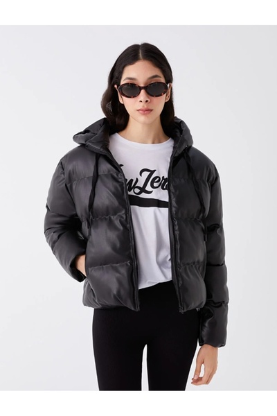 LC Waikiki XSIDE Γυναικείο ίσιο πουπουλένιο παλτό με κουκούλα