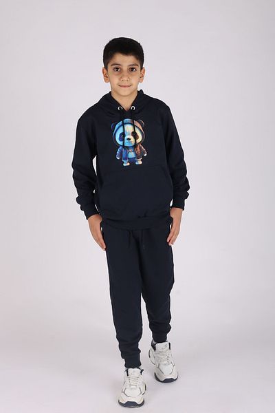 han elegant χαριτωμένο panda εμπριμέ καγκουρό τσέπη και κουκούλα κορίτσια αγόρια παιδικά unisex κάτω εργαλεία