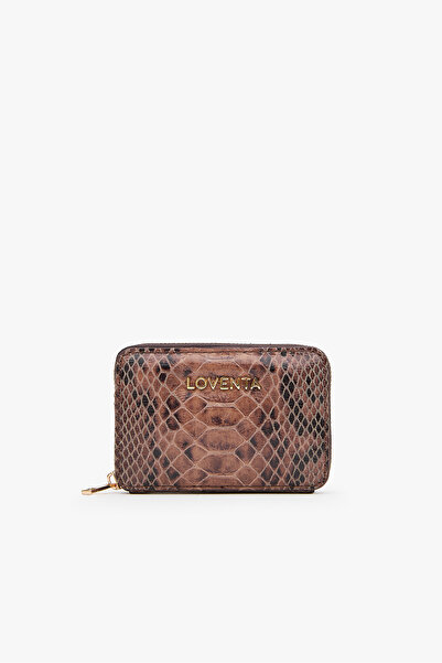 LOVENTA Genuine Leather Zippered Card Holder Wallet Blanca