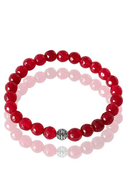 Tesbih Atölyesi Certified Faceted Garnet Stone Bracelet - With Silver Device