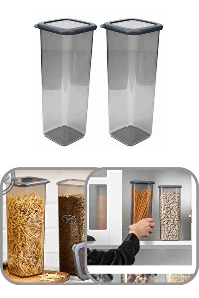 Eynel 2000 ml Şeffaf Kare Saklama Kabı Silikon Kapak Hava Geçirmez Kuru Bakla...