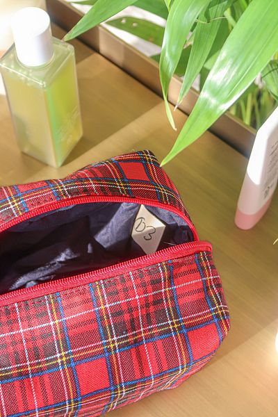 EDLIKE Red Checkered Special Organizer Travel Makeup Bag