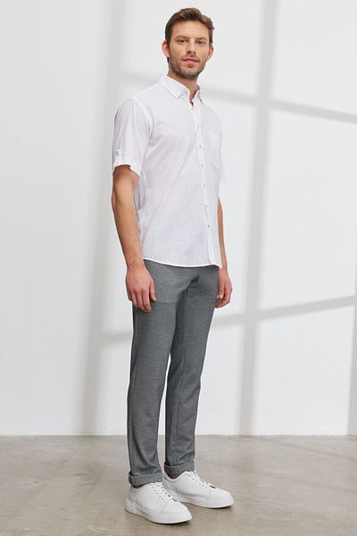 AC&Co / Altınyıldız Classics Pánské černé kalhoty Slim Fit s úzkým střihem na boční kapse Dobby Waist Jogger Kalhoty