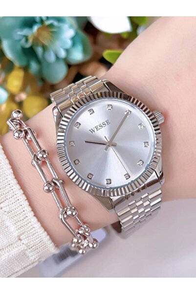 Wesse WW.L108808 Wesse Elite Çelik Kordon Kararmaz Renk Atmaz Kol Saati 50Mt ...