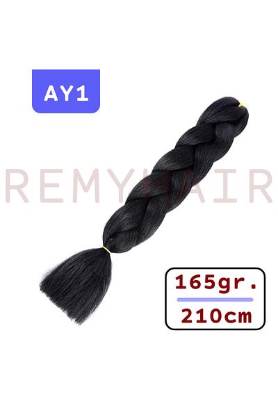 REMY HAİR African Braid Hair - Black AY1 - 165gr