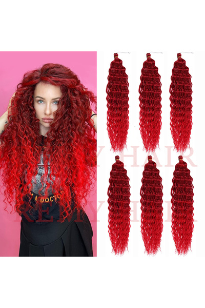 REMY HAİR 100 جرام من الشعر الأفرو المضفر باللون الأحمر المتدرج