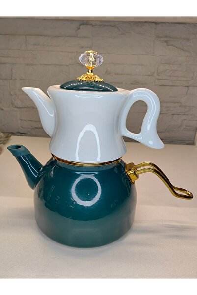 ALANYA HOME DECOR Ceramic Large Size Teapot Set Red Top Teapot 1.2Lt Bottom T...