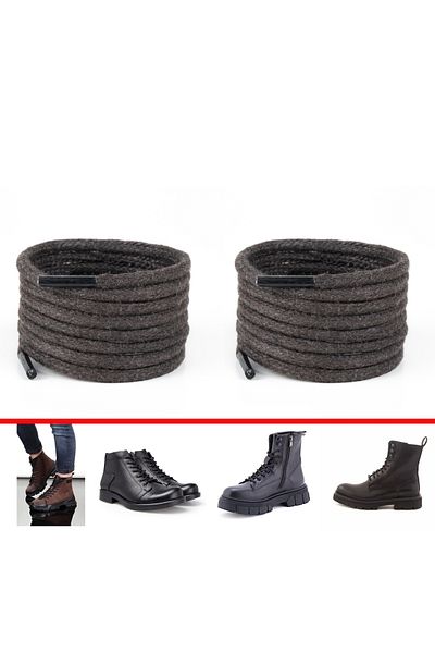 AiryFooT Waxed Round Thick Boot and Shoelaces 120 cm 1 pair