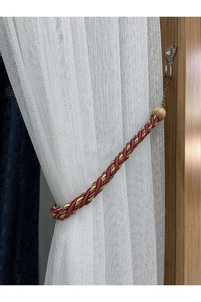 Akcan Burgundy Color Yellow Thread Short Bracelet