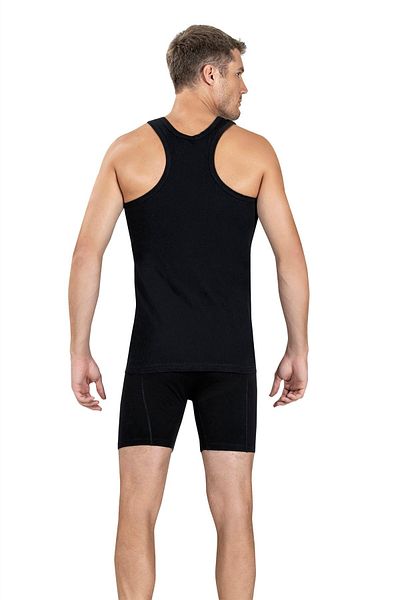 Jiber Men's Black Cotton Rambo Tank Top 0113