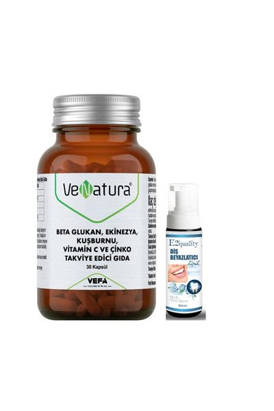 VeNatura 30 Capsules Beta Glucan, Echinacea, Rosehip, Vitamin C and Zinc - Teeth Whitening Foam