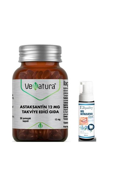 VeNatura 30 Soft Capsules Astaxanthin Food Supplement - Whitening Foam Gift