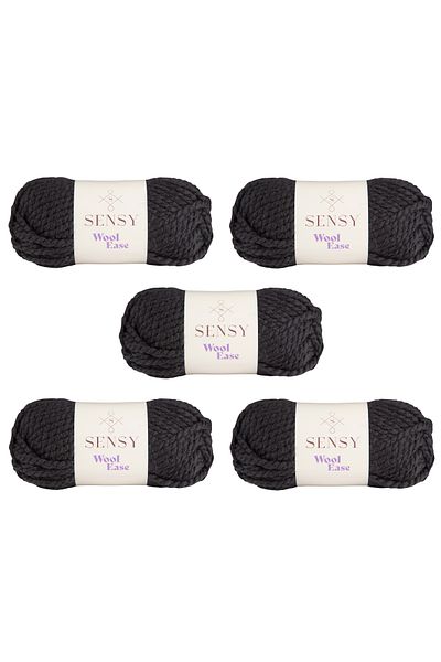 SENSY Wool Ease 5 Pieces of Hand Knitting Yarn Scarf Beanie Hat Yarn Poncho Yarn Cardigan Yarn Knitting Yarn