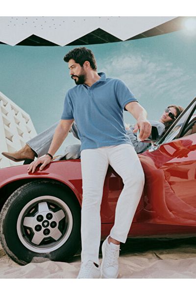 AC&Co / Altınyıldız Classics Ανδρικό λευκό παντελόνι 360 μοιρών που ελαστεί σε όλες τις κατευθύνσεις Casual Slim Fit Slim Fit 4a1400000002