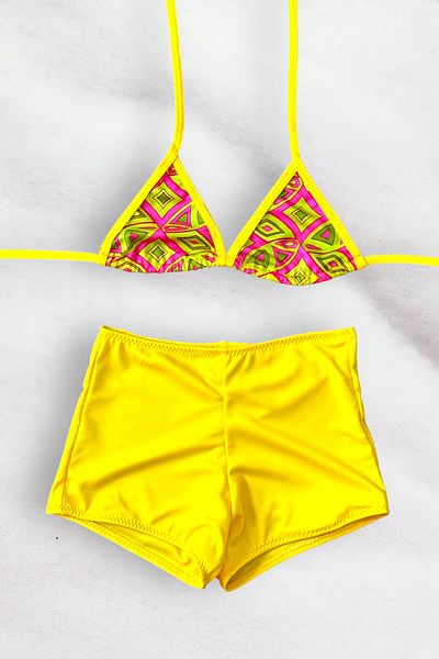 Nilmay mayo Girl's Bikini Set with Shorts