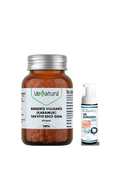VeNatura 60 Capsules Berberis Vulgaris Food Supplement - Teeth Whitening Foam Gift