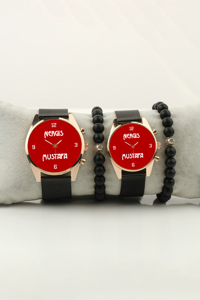 Mythog Evlilik Yıldönümü İçin İsim ve Tarih Yazılı Saat Hediye