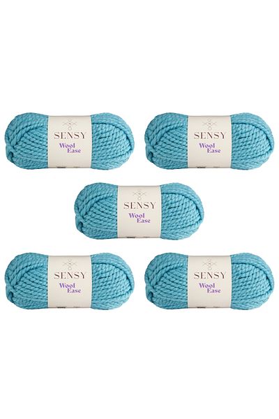 SENSY Wool Ease 5 Pieces of Hand Knitting Yarn Scarf Beanie Hat Yarn Poncho Yarn Cardigan Yarn Knitting Yarn