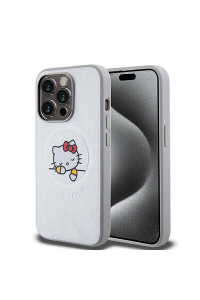 Hello Kitty Apple Iphone 15 Pro Uyumlu Kılıf Lisanslı Magsafe Şarj Özellikli Baskı Logolu U
