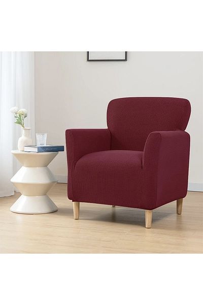 uzhanem Lycra Stretch Elastic Flexible Square Pattern Armchair Single Person Denim Cover Seat Cover