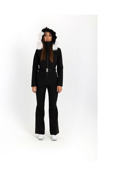 serpildinc Black Hooded Ski Jumpsuit (Without Dust)