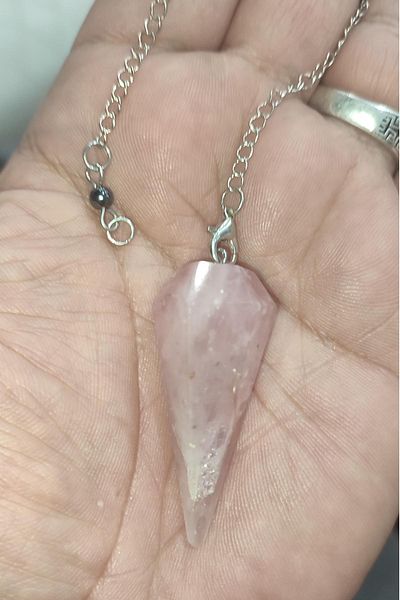 TAŞÇIZADE Pink Quartz Stone Natural Natural Stone (Pendel) Pandula