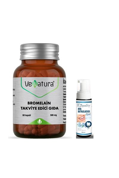 VeNatura 60 Capsules Bromelain - Supplementing and Teeth Whitening Food Gift - Foam