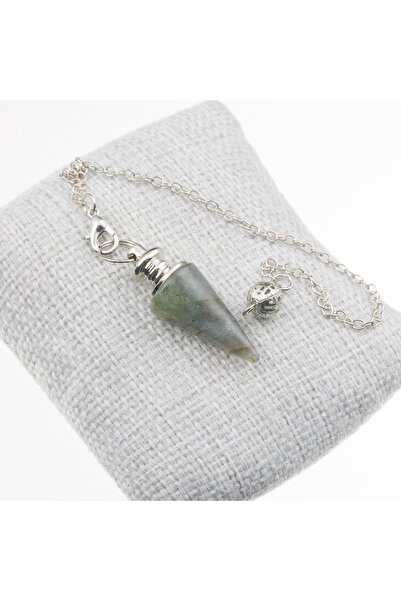 Taşta Moda Labradorit Taşı Konik Pandül-Sarkaç