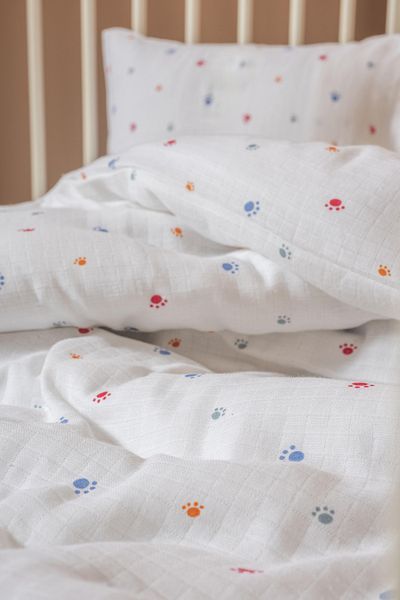 LAVENDIER LITTLE PAW 100% ORGANIC COTTON MUSLIN BABY Duvet Cover