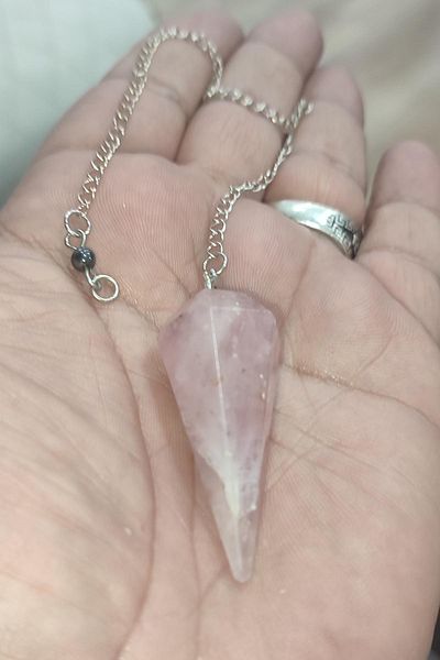 TAŞÇIZADE Pink Quartz Stone Natural Natural Stone (Pendel) Pandula