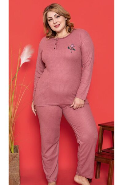 LİLA İÇ GİYİM WINTER WIDE STYLE MOTHER LONG SLEEVE PAJAMA SET