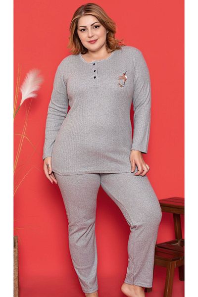 LİLA İÇ GİYİM WINTER WIDE STYLE MOTHER LONG SLEEVE PAJAMA SET