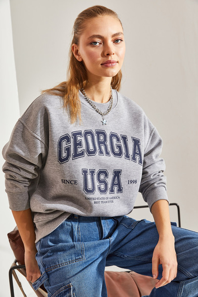 Bianco Lucci Dámská mikina se třemi nitěmi s potiskem Georgia