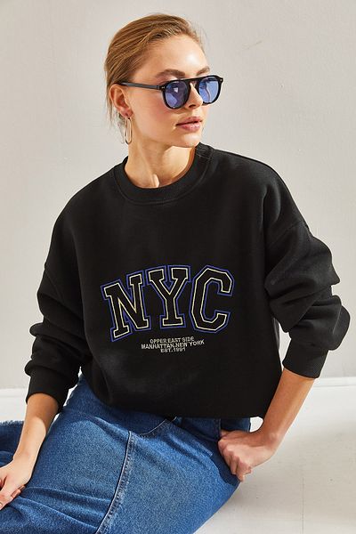 Bianco Lucci Dámska mikina NYC s potlačou troch vlákien