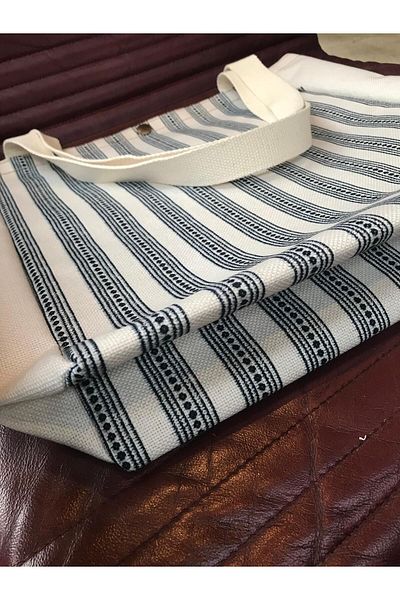 pamukcanta STRIPED CANVAS CLOTH BAG