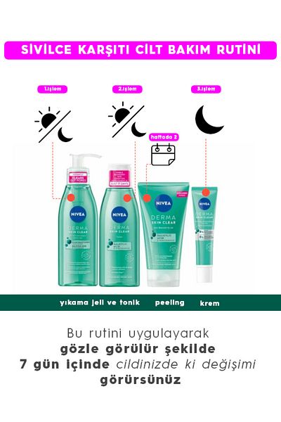 NIVEA Derma Skin Clear Night Exfoliator-Acne-Prone Skin Care Set 4 Pieces