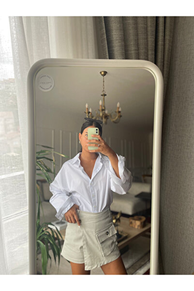 Aybike Gursu İnce Manşetli Kolu Yırtmaçlı Gömlek