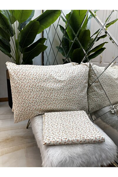 micoton Patterned Double 100% Cotton Non-Elastic Bed Sheet And Pillowcase Set